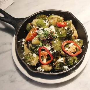 Our Crispy Brussel Sprouts, served all day during lunch, brunch, dinner, and happy hour!