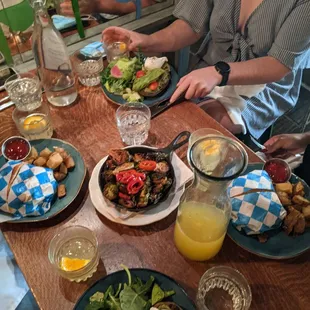 Avo toast, crispy brussel sprouts, and hangover sandwich