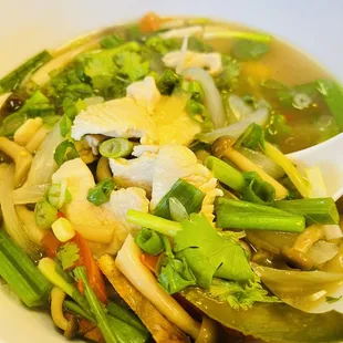 Chicken in herbs broth