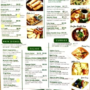 Menu...notice CLOSED MONDAYS AT TOP