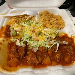 chile rojo con carne de puerco. spicier than i expected!