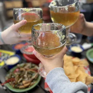 two people toasting
