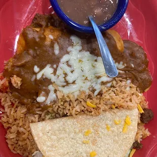 Enchiladas and taco
