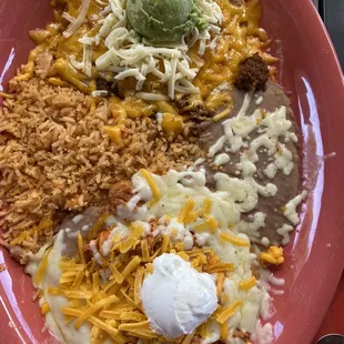 Chicken and beef chalupas