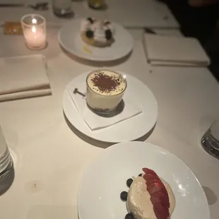 desserts on plates