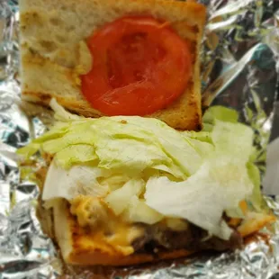 Inside the cheeseburger