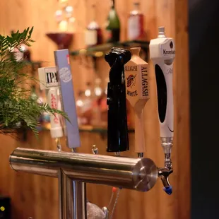 a bar with a beer tap