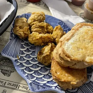 6 fried oysters