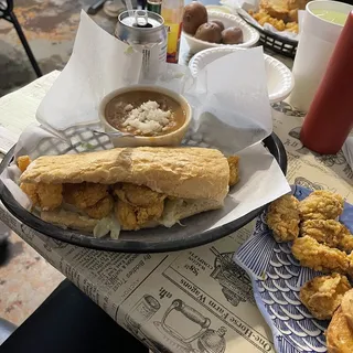 6" Shrimp Poboy Cup of Gumbo & Drink