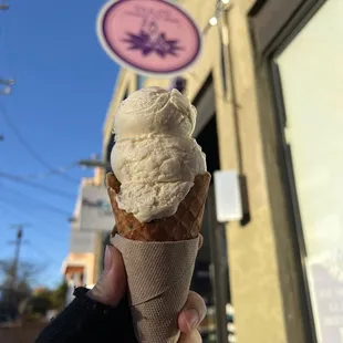 Lavender, Geranium, Jasmine Green Tea on a black sesame cone- $9.20 (prices have jumped!)