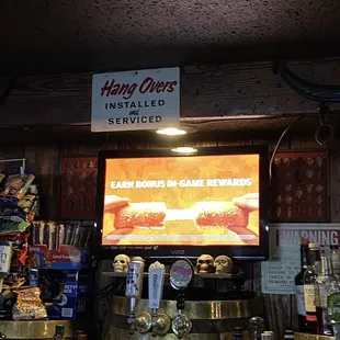 the inside of the bar