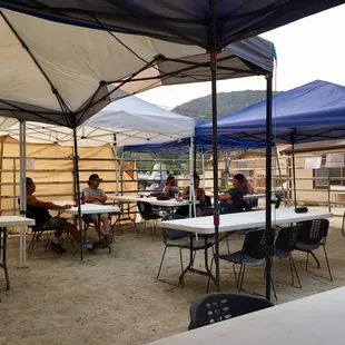 Patio dining out back