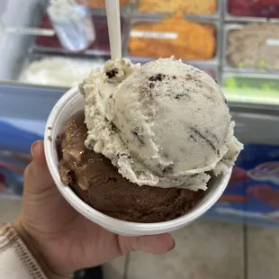 Cookies and cream with rocky road.