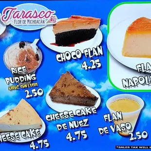 a variety of desserts