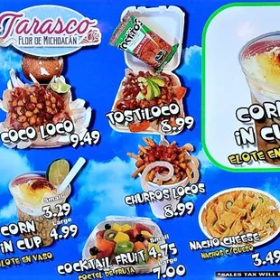 a menu for a mexican restaurant