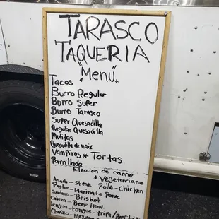 menu