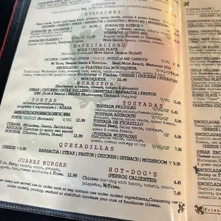 menu