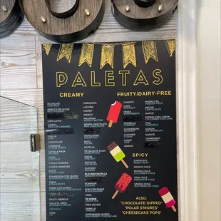 Sabores de las paletas//popsicle flavors