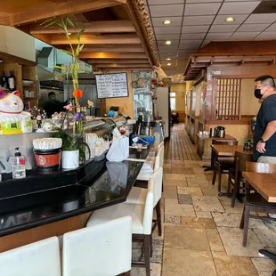 interior, sushi and sashimi