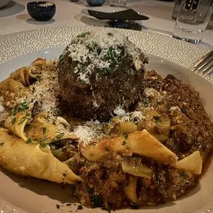 Tarbell &apos;s Bolognese with the 10 ounce meatball as an add on - YUM!!!!!