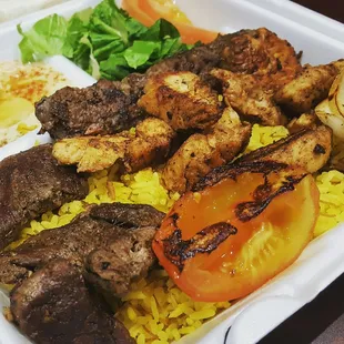 Mix Grill Plate Kebabs with rice