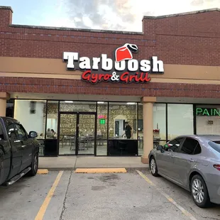 the front of the restaurant