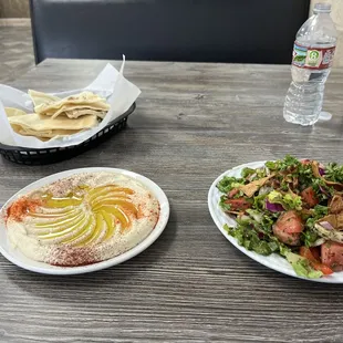 Hummus and Fattoush Salad
