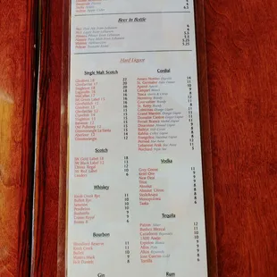 menu