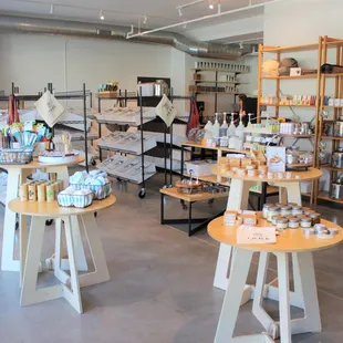 a variety of products on display