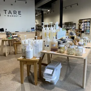 a variety of products on a table