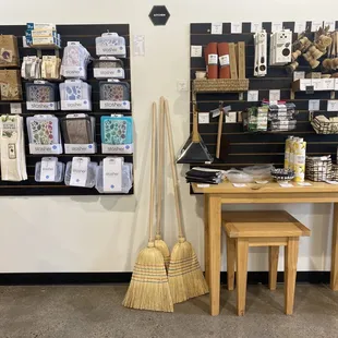 a broom and a broom on a table