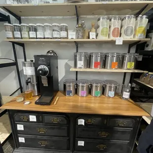 Organic teas and coffee beans