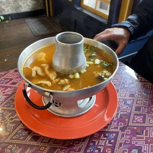 Delicious Tom Yum Chicken Soup, Spring rolls and pad Thai.