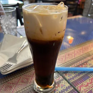 Thai iced tea with boba