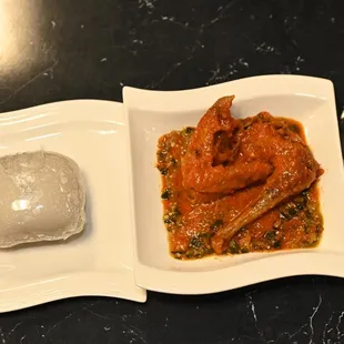 Poundo Yam With Okra Soup