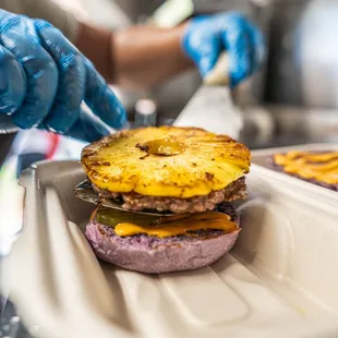 Fresh beef patty. Making Da Bomb Bacon Burger!