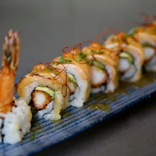 Seared Salmon Toro Shrimp Roll