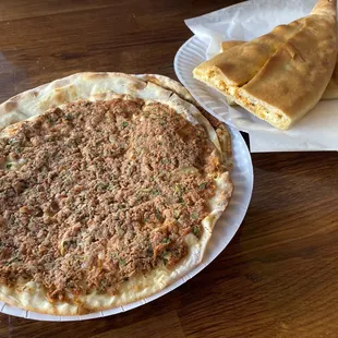 Lahmajun and spicy cheese