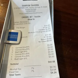 Bill for the day.
