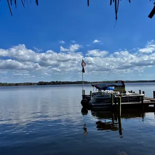 View of Tarpon lake from tiki table