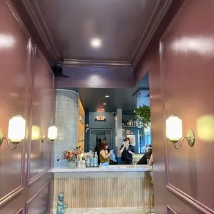 a view of a kitchen through a doorway