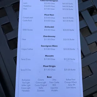 Wine List