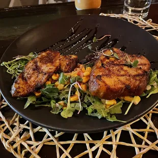 Pork Belly with Arugula and Corn