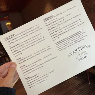 Vegan brunch menu