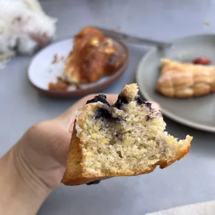Blueberry cornmeal cake