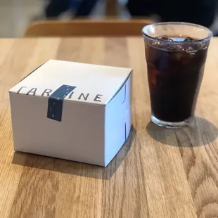 Pastry to-go with a glass of cold brew