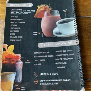 drink menu