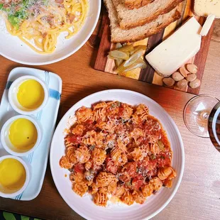 a variety of food on a table