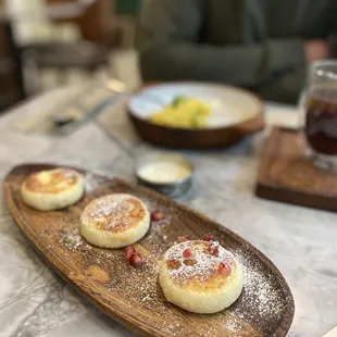 Cottage Cheese Pancakes with Balkaimak Cream