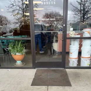 the entrance to the store